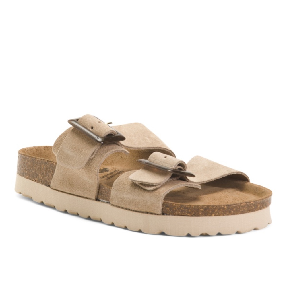Bio Green Tan Suede Leather Sandals Sz EU 40